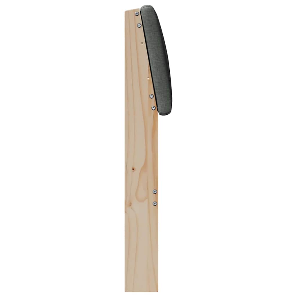 Tăblie tapițată Gri închis 200 cm Lemn de pin masiv