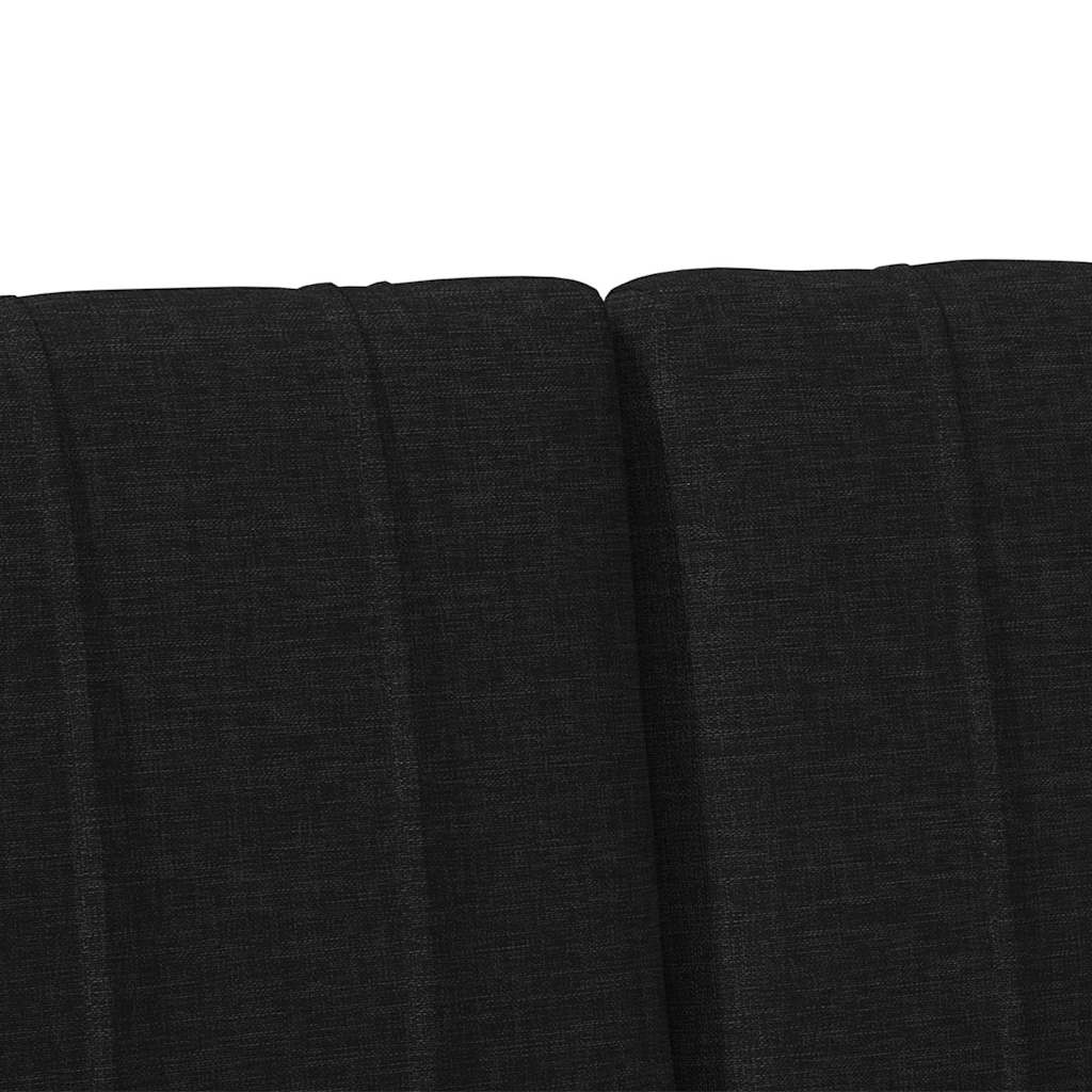 Tăblie tapițată Negru 200 cm Lemn de pin masiv