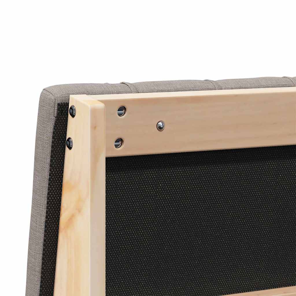 Tăblie tapițată Gri taupe 200 cm Lemn de pin masiv