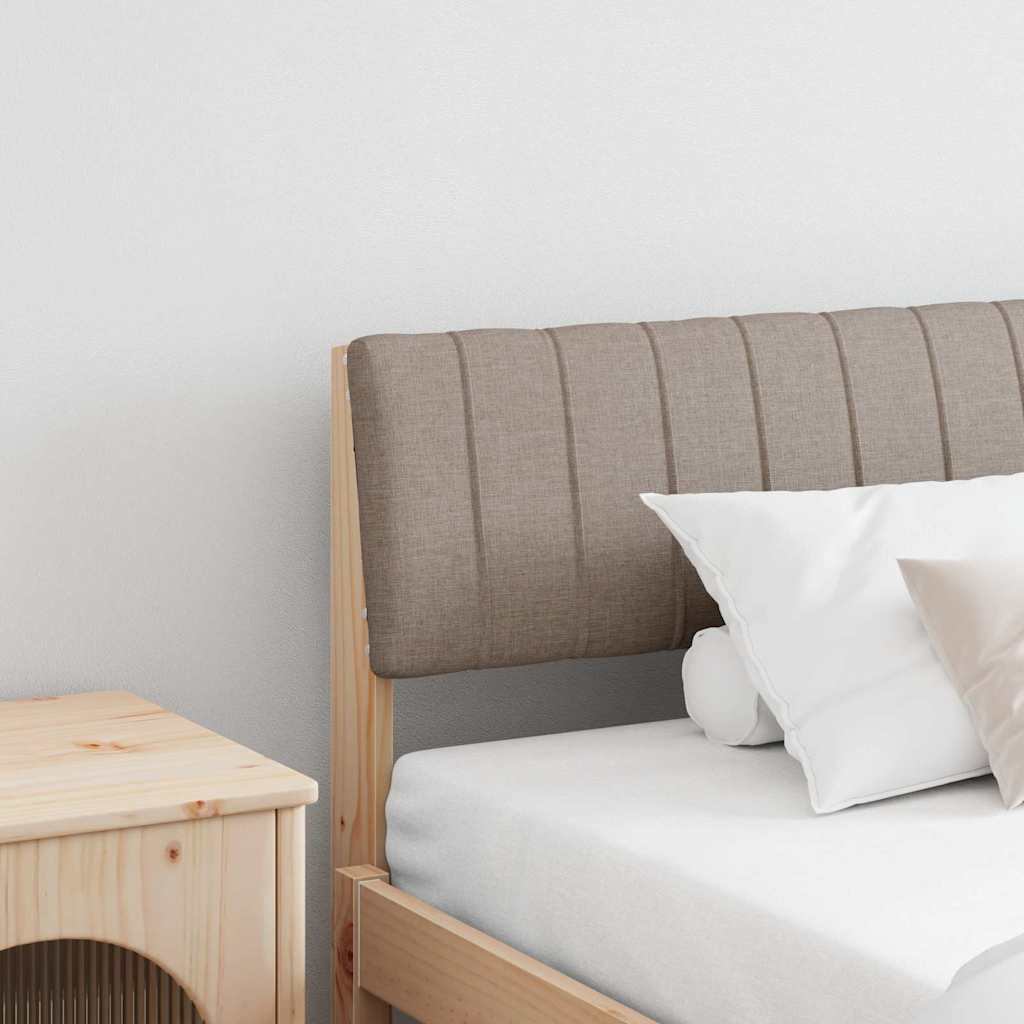 Tăblie tapițată Gri taupe 200 cm Lemn de pin masiv