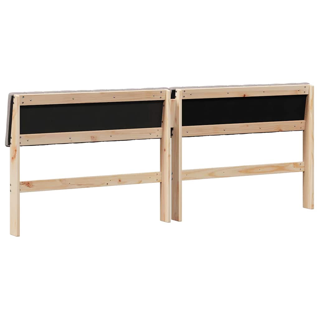 Tăblie tapițată Gri taupe 200 cm Lemn de pin masiv