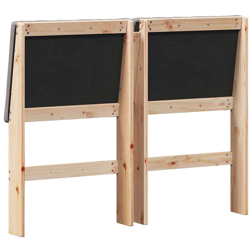 Tăblie tapițată Gri taupe 120 cm Lemn de pin masiv