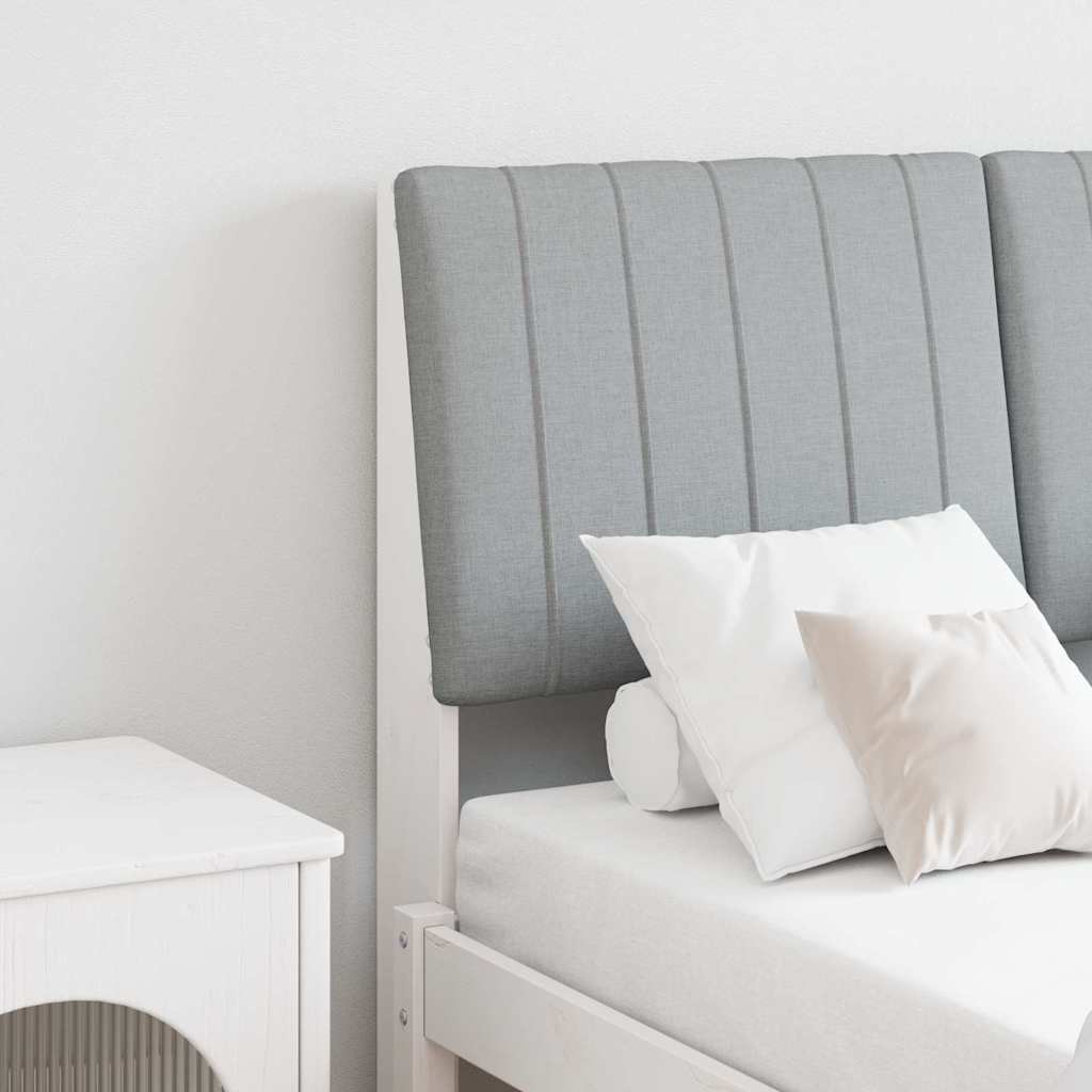 Tăblie tapițată Gri deschis 120 cm Lemn de pin masiv