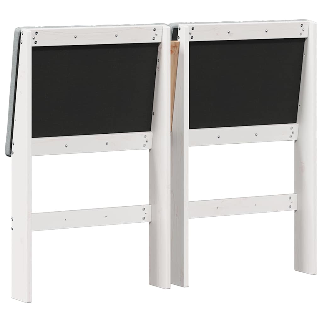 Tăblie tapițată Gri deschis 120 cm Lemn de pin masiv