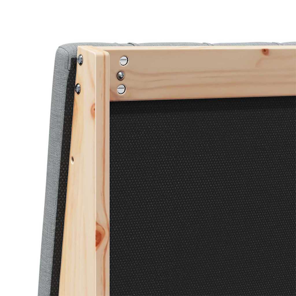 Tăblie tapițată Gri deschis 100 cm Lemn de pin masiv