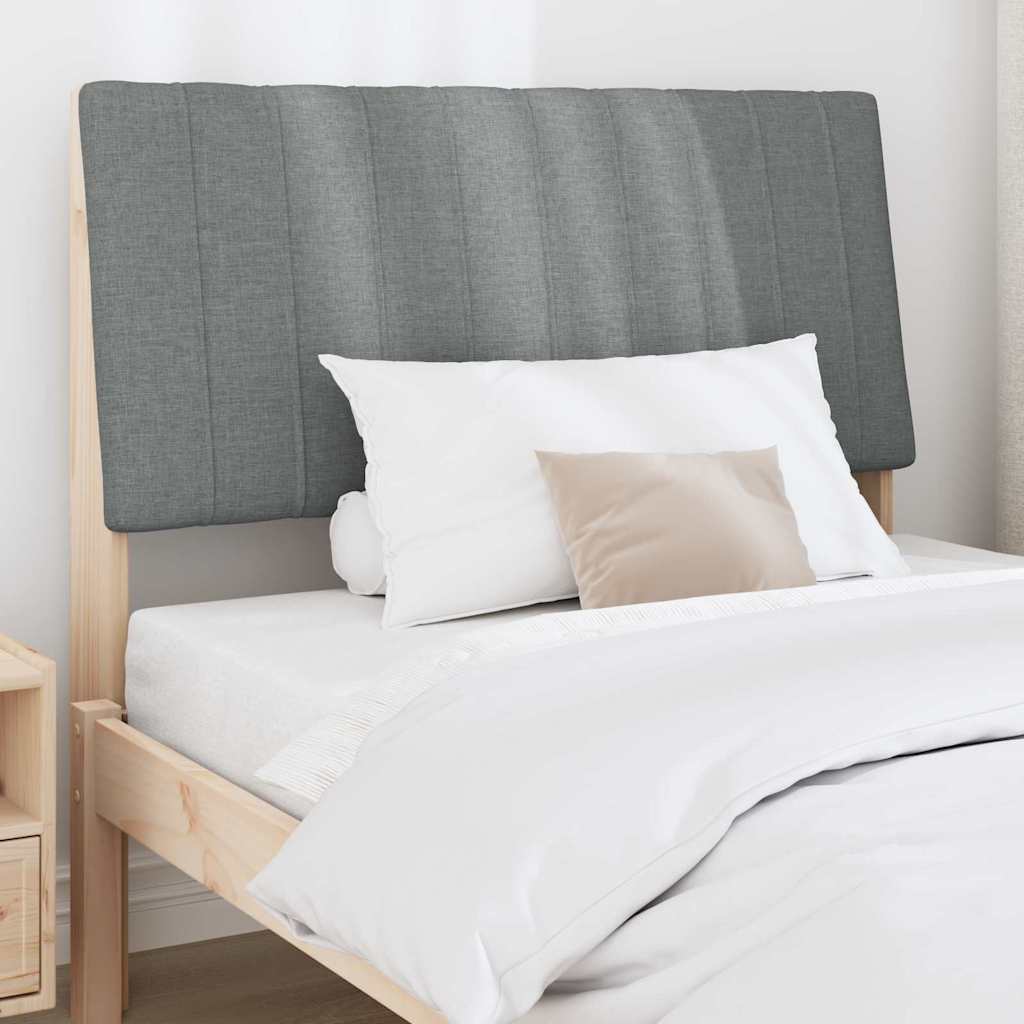 Tăblie tapițată Gri închis 100 cm Lemn de pin masiv