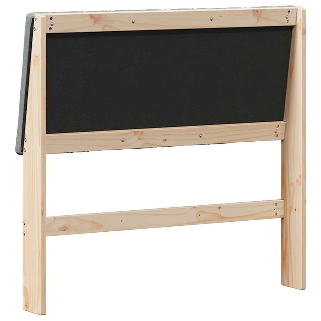 Tăblie tapițată Gri închis 100 cm Lemn de pin masiv