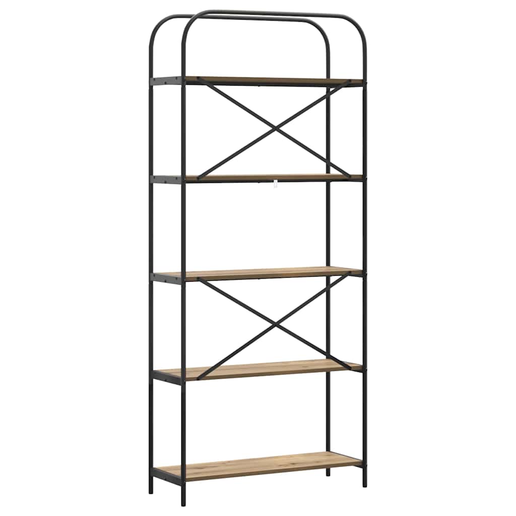 Raft pentru cărți stejar artizanal 80 x 30 x 183 cm