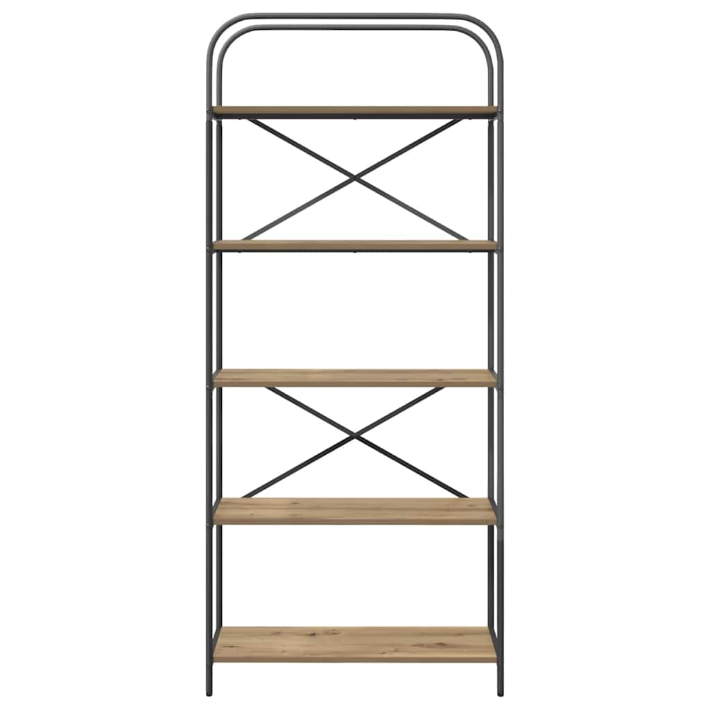 Raft pentru cărți stejar artizanal 80 x 30 x 183 cm