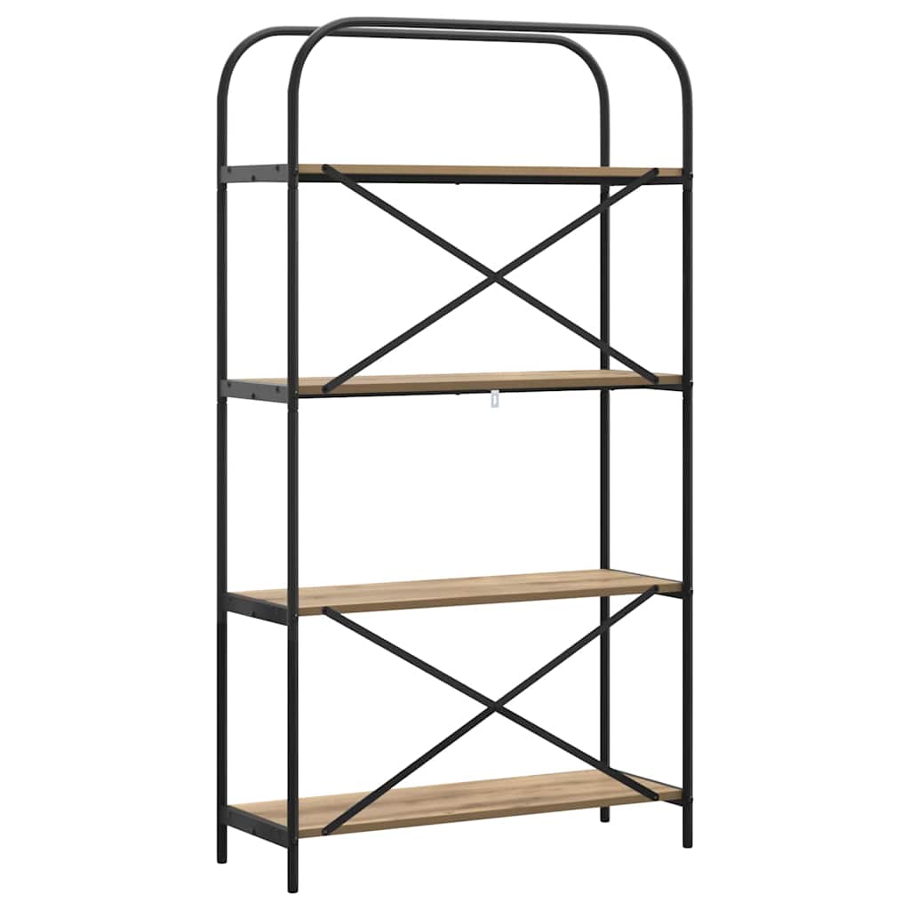 Raft pentru cărți stejar artizanal 80 x 30 x 146 cm