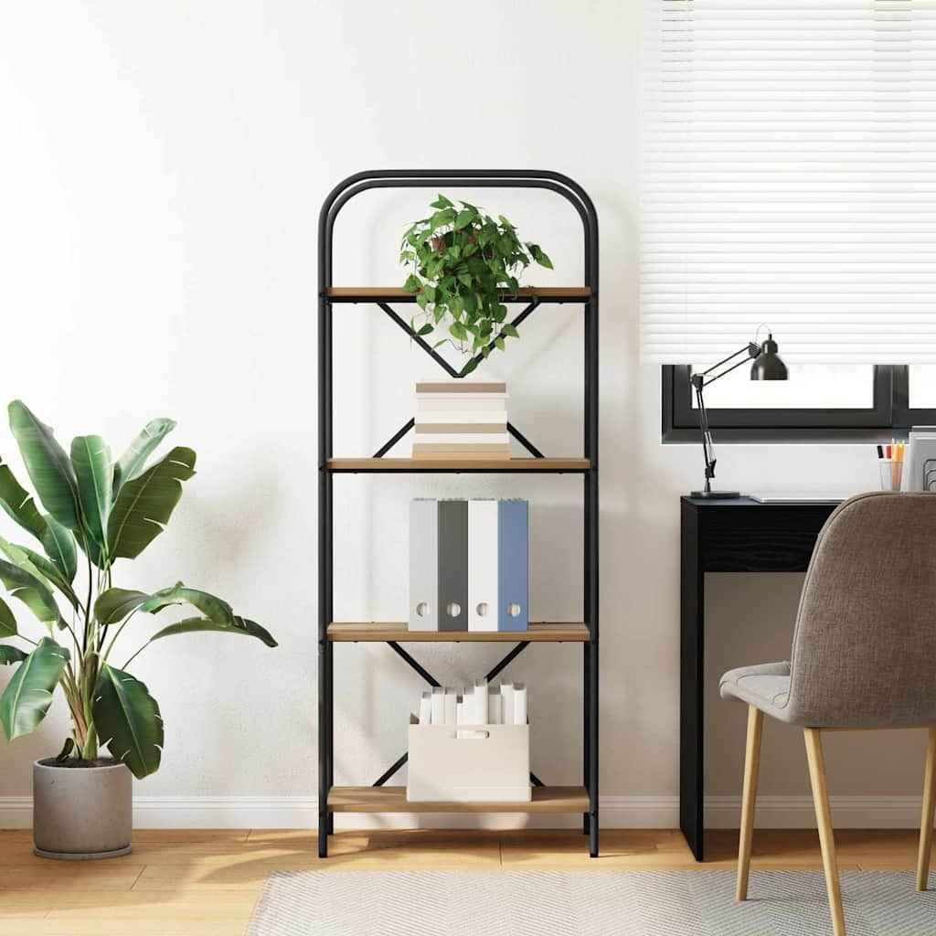 Raft pentru cărți stejar artizanal 60 x 30 x 146 cm