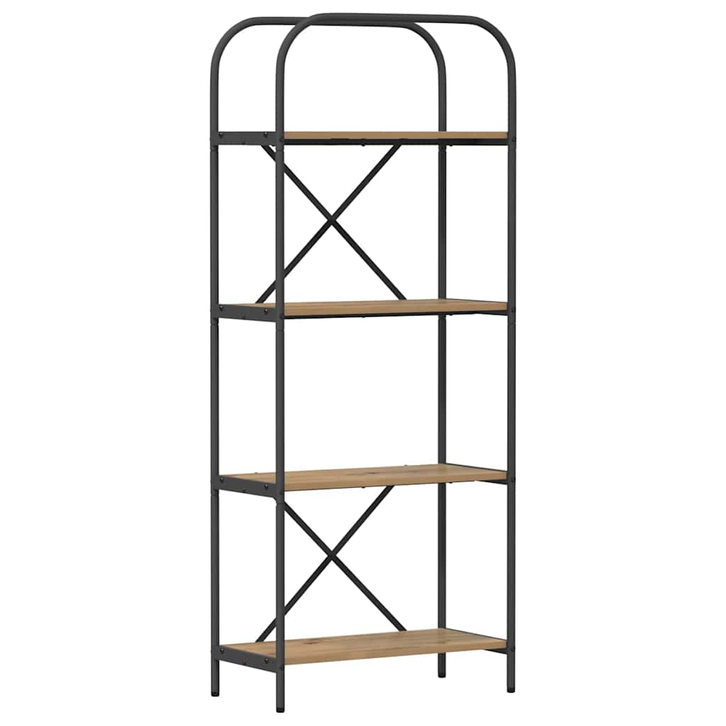 Raft pentru cărți stejar artizanal 60 x 30 x 146 cm