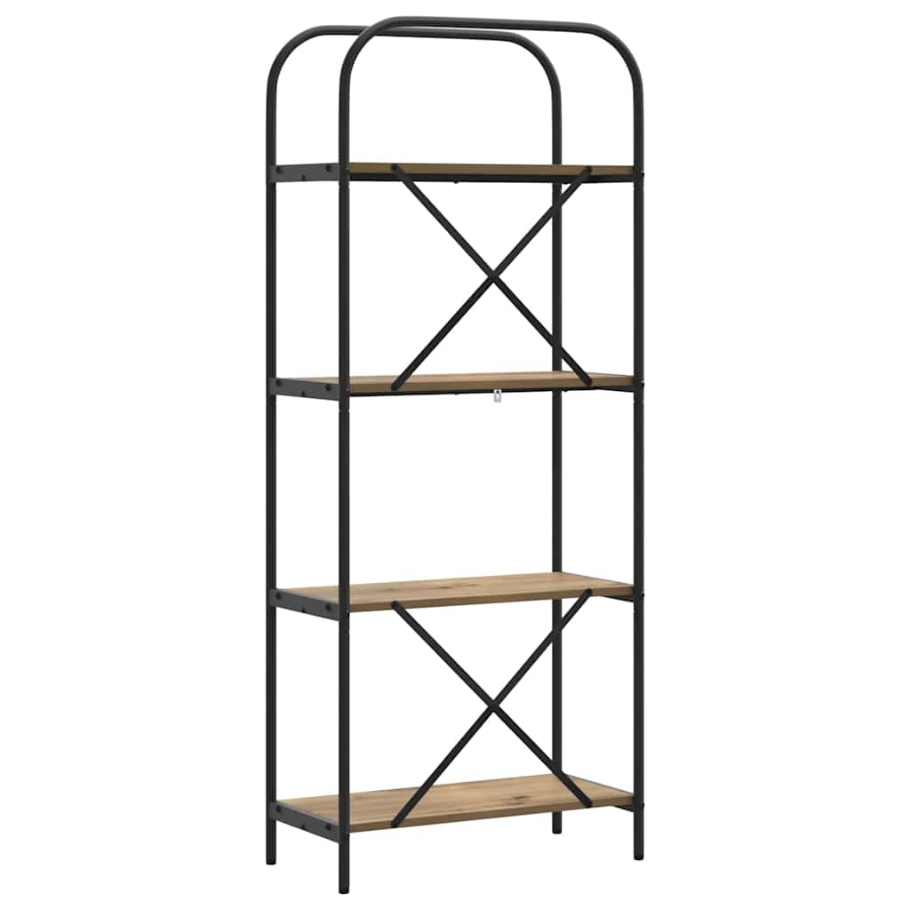 Raft pentru cărți stejar artizanal 60 x 30 x 146 cm