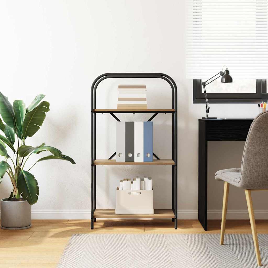 Raft pentru cărți stejar artizanal 60 x 30 x 109 cm