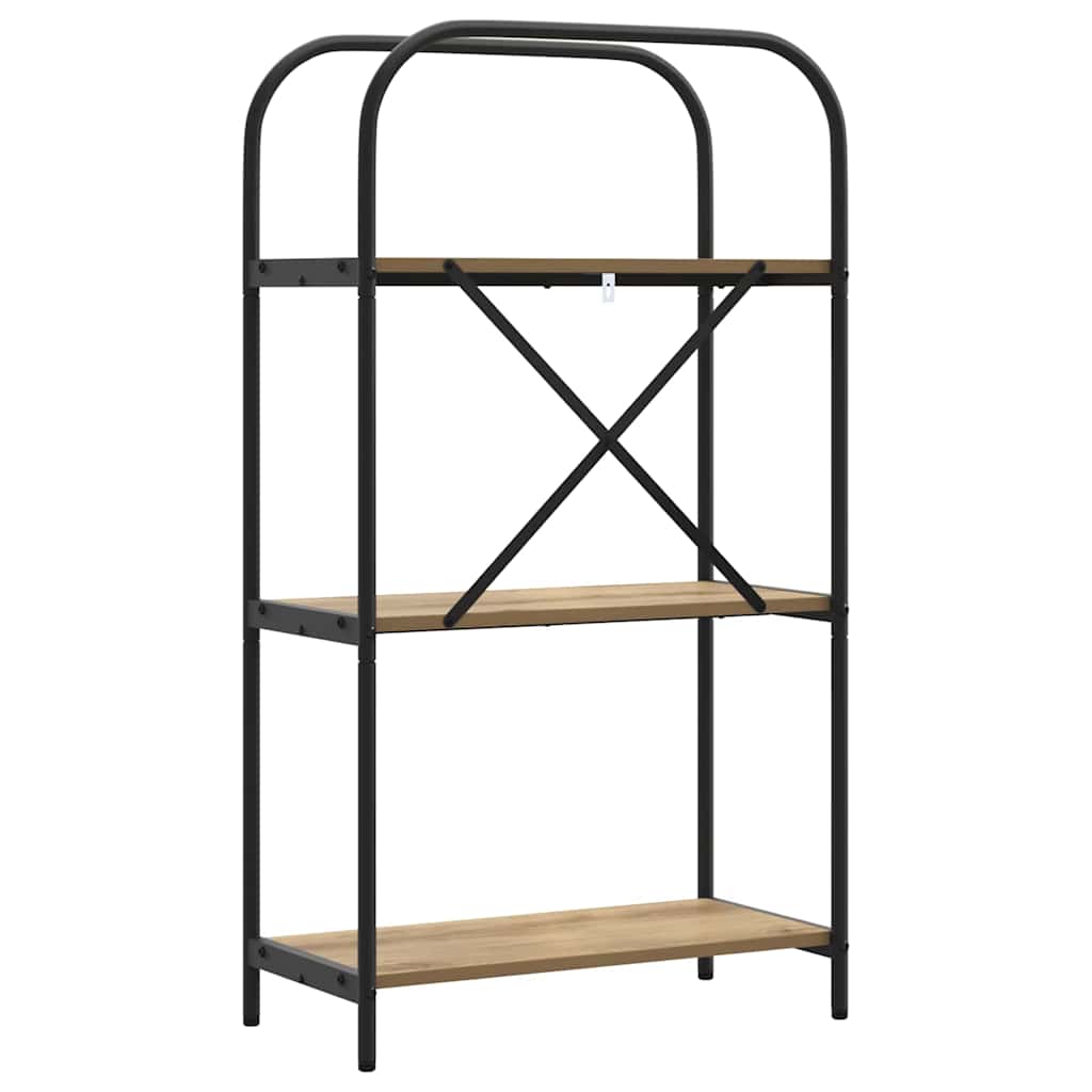 Raft pentru cărți stejar artizanal 60 x 30 x 109 cm