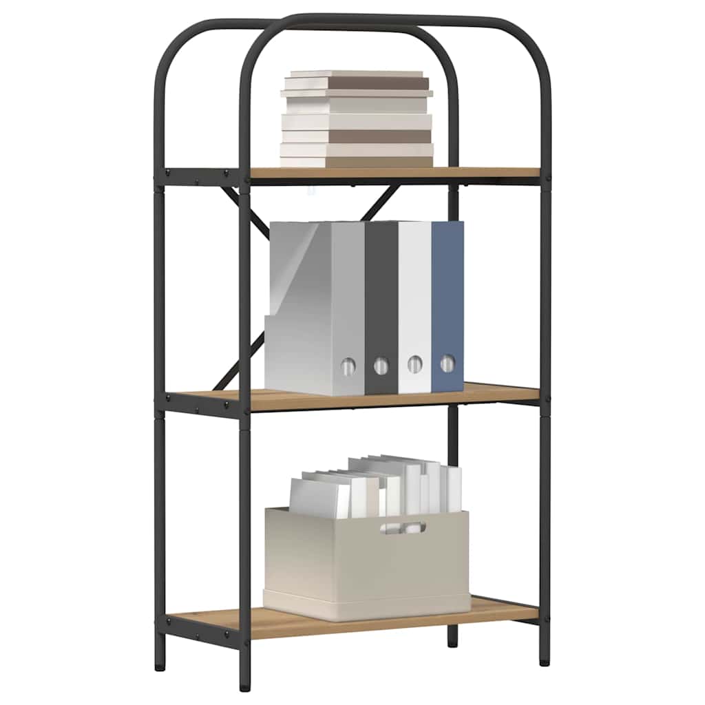 Raft pentru cărți stejar artizanal 60 x 30 x 109 cm