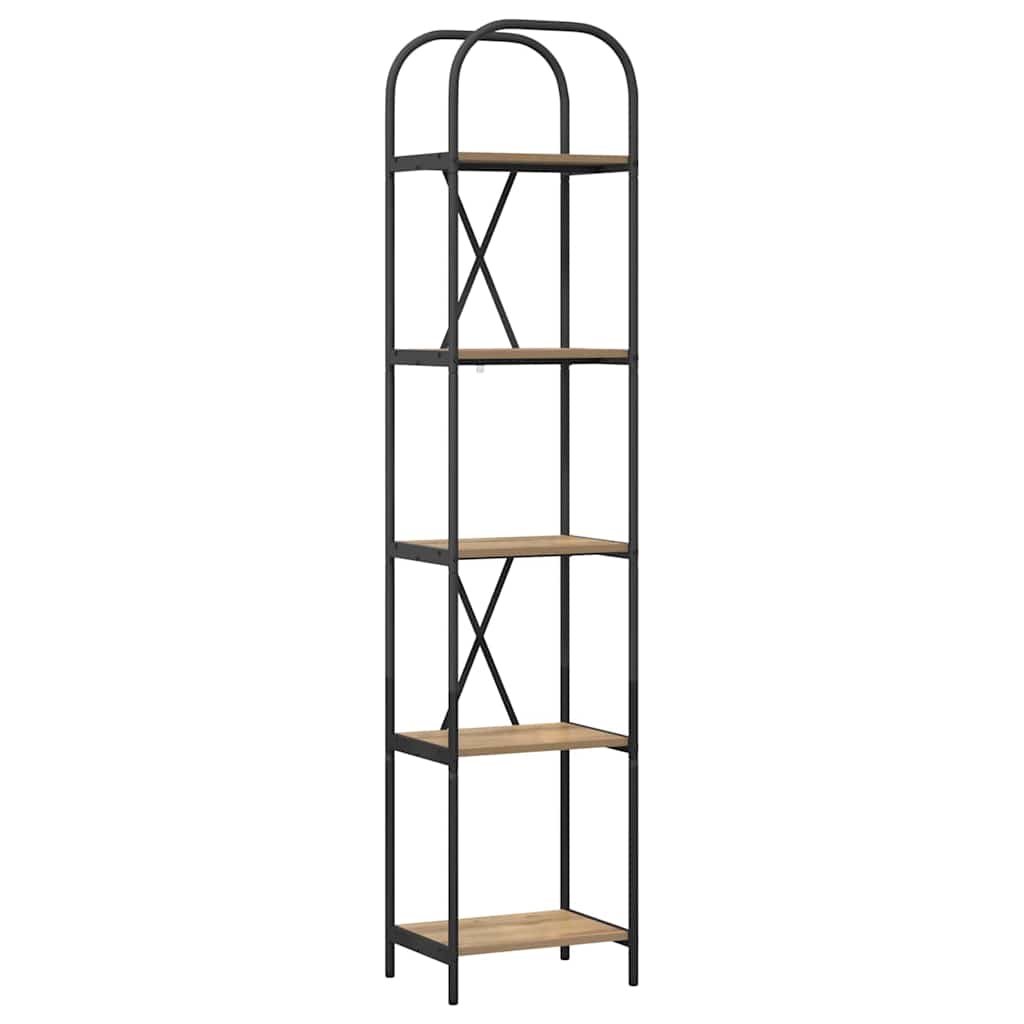 Raft pentru cărți stejar artizanal 40 x 30 x 183 cm