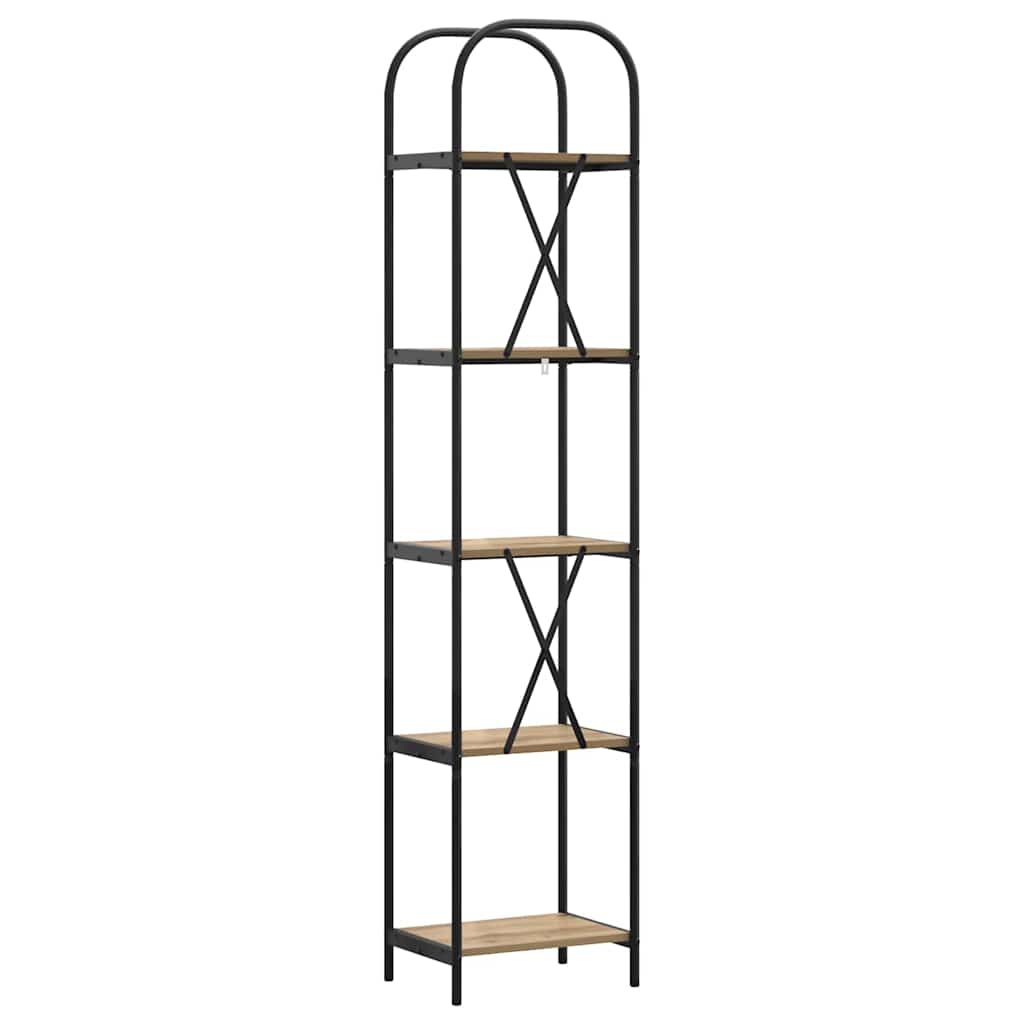 Raft pentru cărți stejar artizanal 40 x 30 x 183 cm