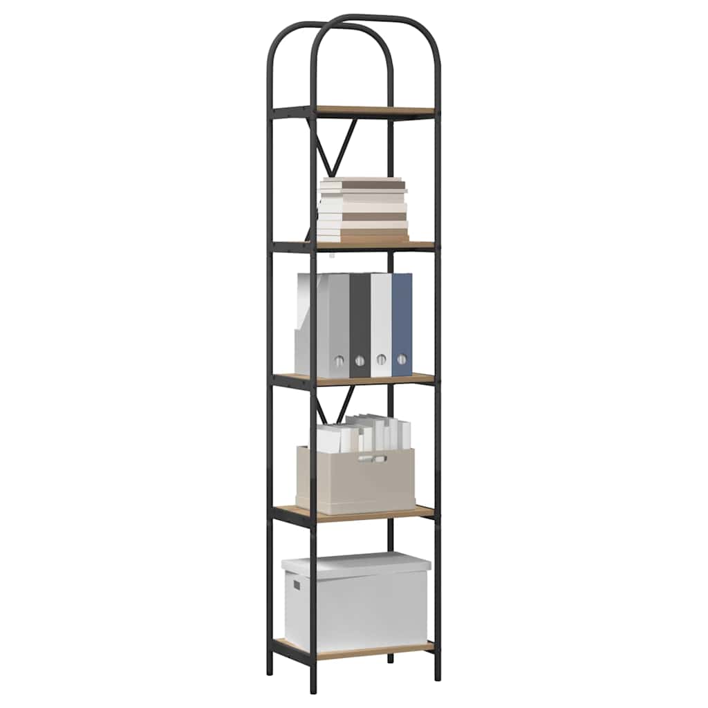 Raft pentru cărți stejar artizanal 40 x 30 x 183 cm