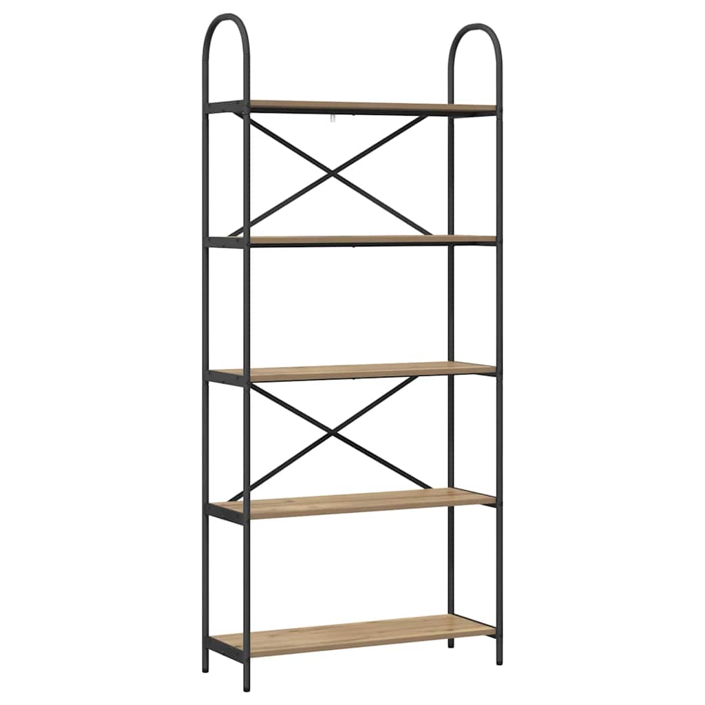 Raft pentru cărți stejar artizanal 80 x 30 x 183 cm