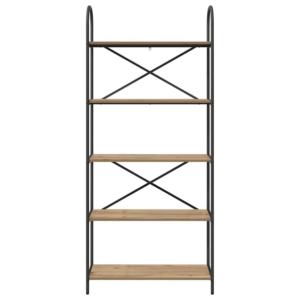 Raft pentru cărți stejar artizanal 80 x 30 x 183 cm