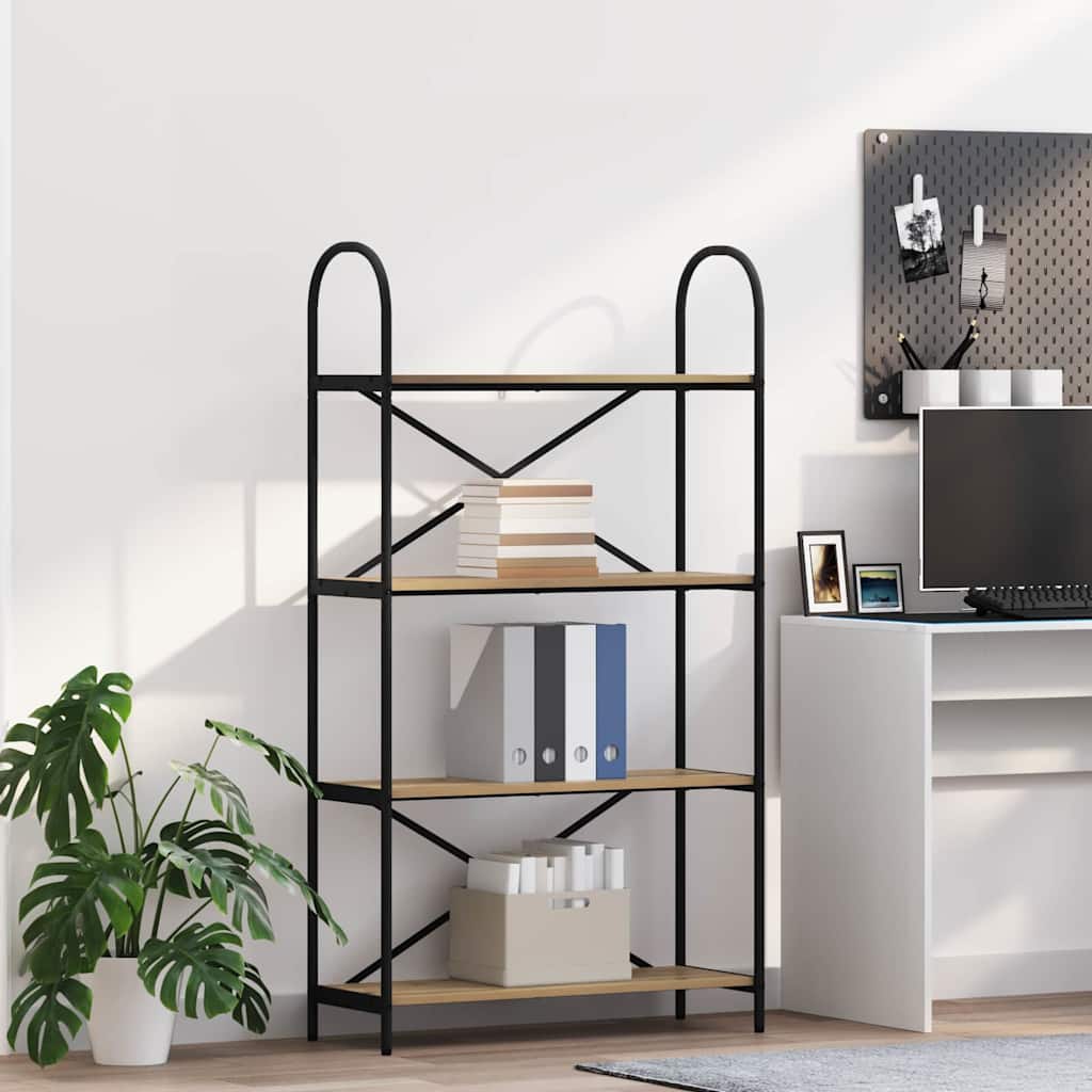 Raft pentru cărți stejar artizanal 80 x 30 x 146 cm