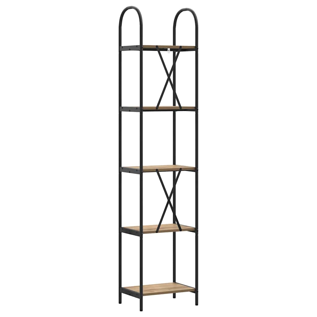 Raft pentru cărți stejar artizanal 40 x 30 x 183 cm