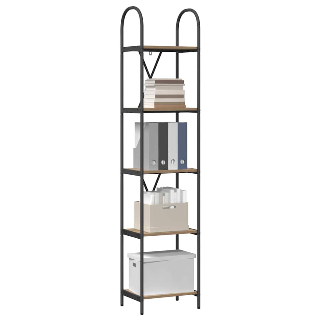 Raft pentru cărți stejar artizanal 40 x 30 x 183 cm