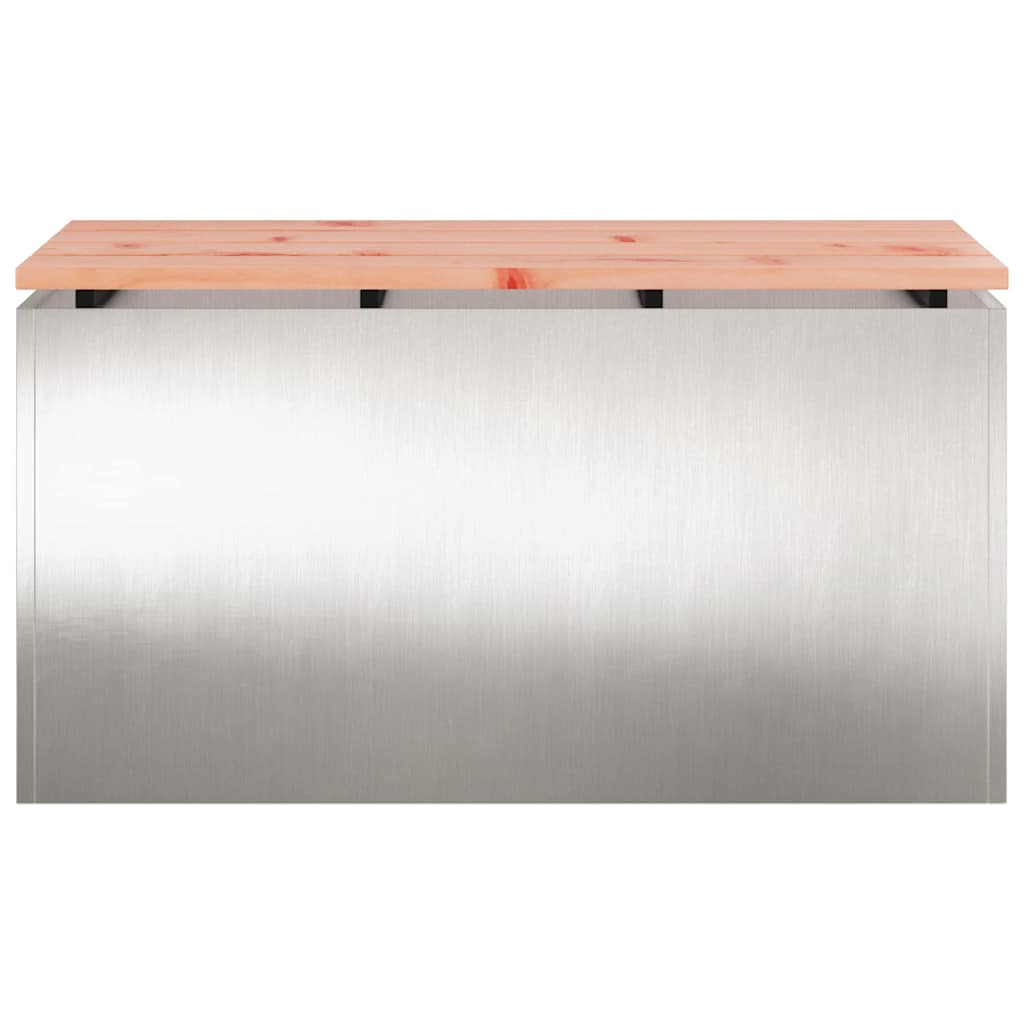 Bancă de grădină Argintiu 80 x 40 x 43 cm Oțel inoxidabil