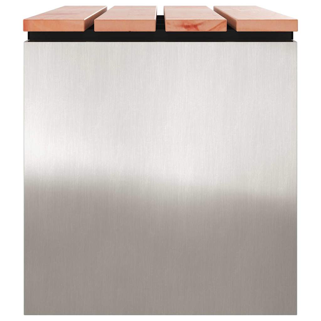 Bancă de grădină Argintiu 100 x 40 x 43 cm Oțel inoxidabil