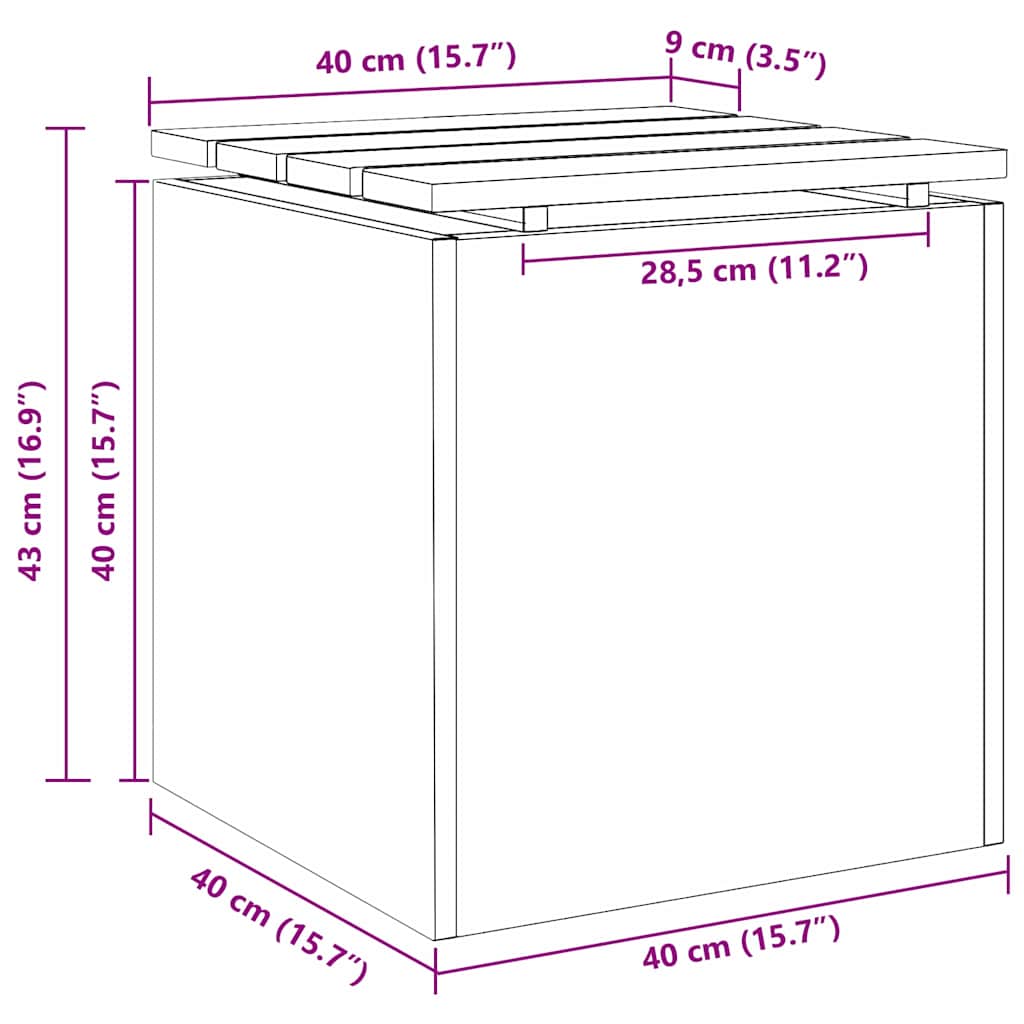 Bancă de grădină Argintiu 40 x 40 x 43 cm Oțel galvanizat