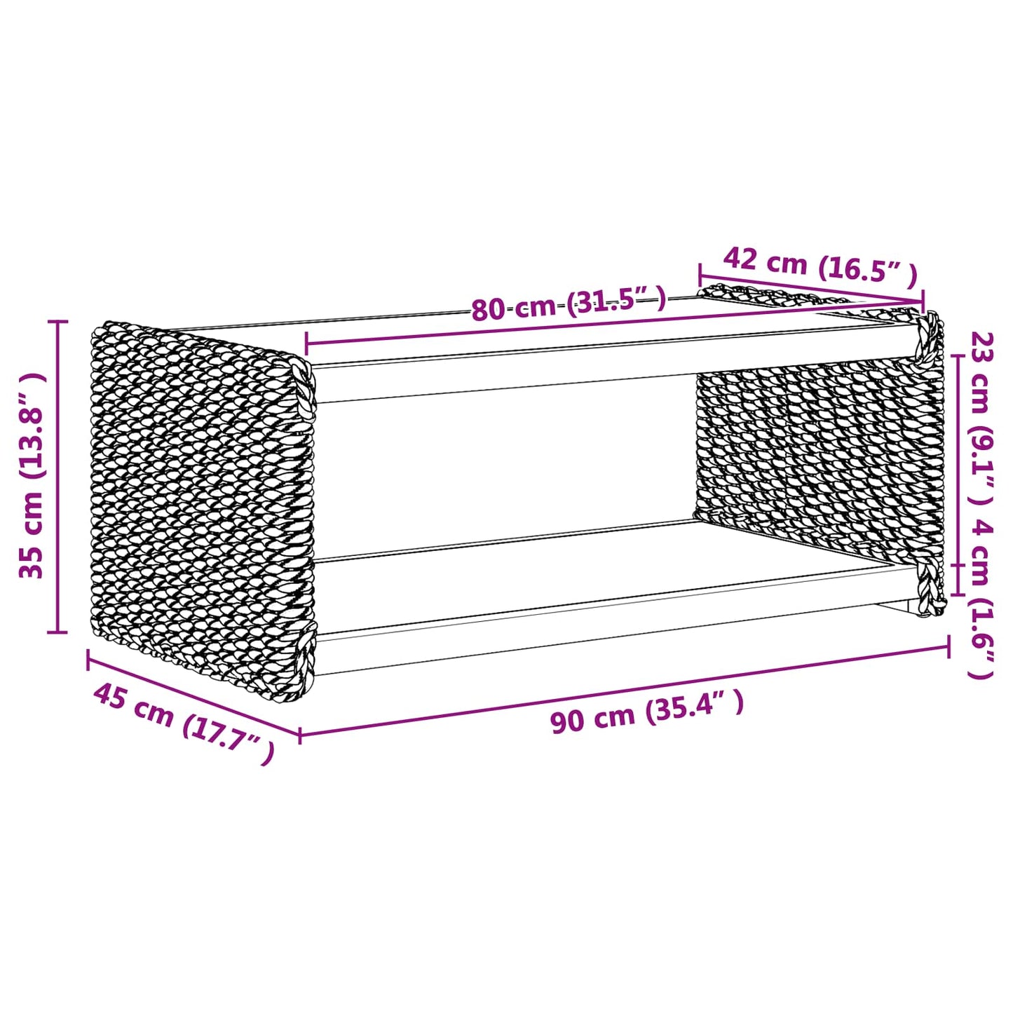 Masă laterală natural 44.5 x 45 x 45 cm Lemn masiv de mahon