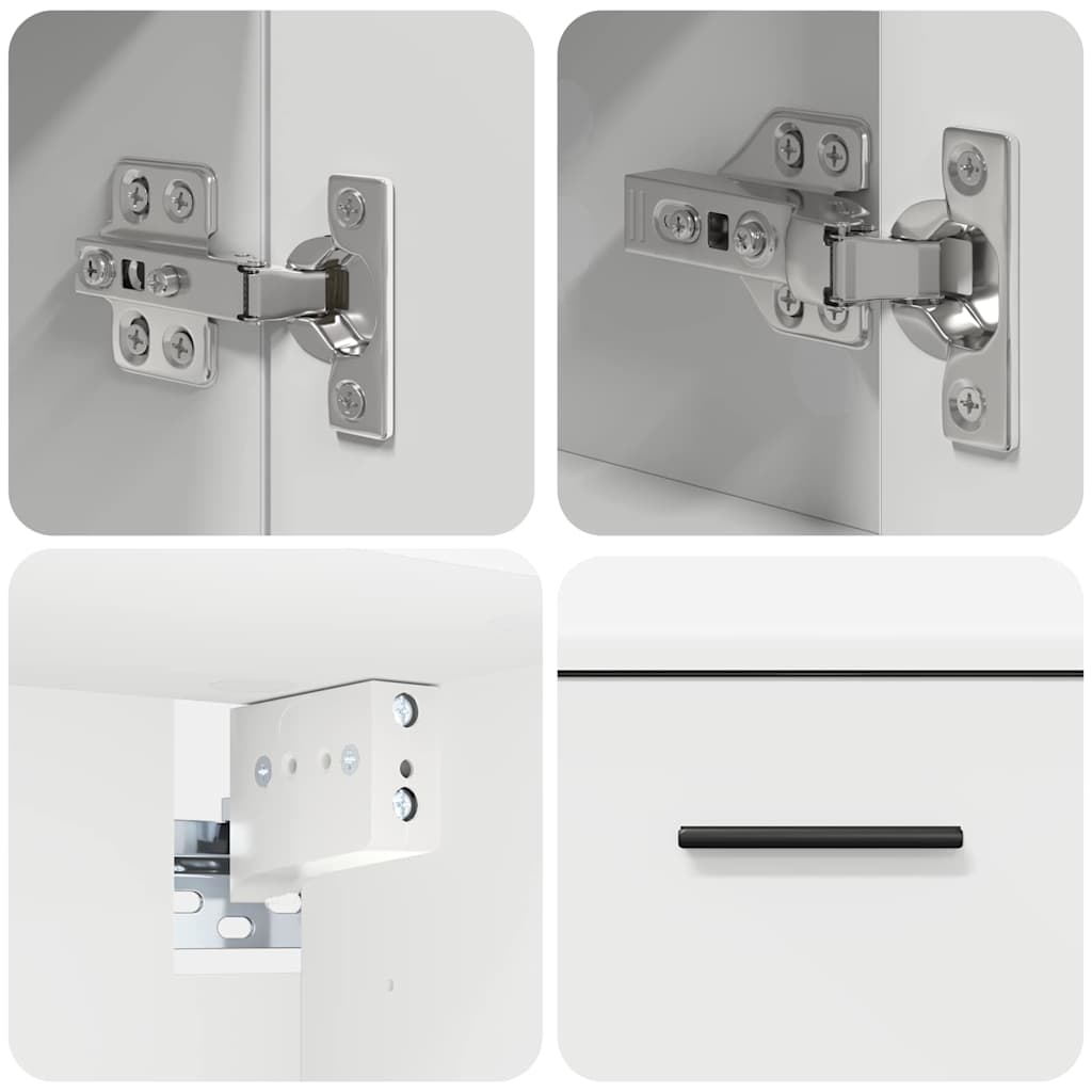 Set de mobilier pentru baie 2 pcs Alb Lemn aranjat și metal