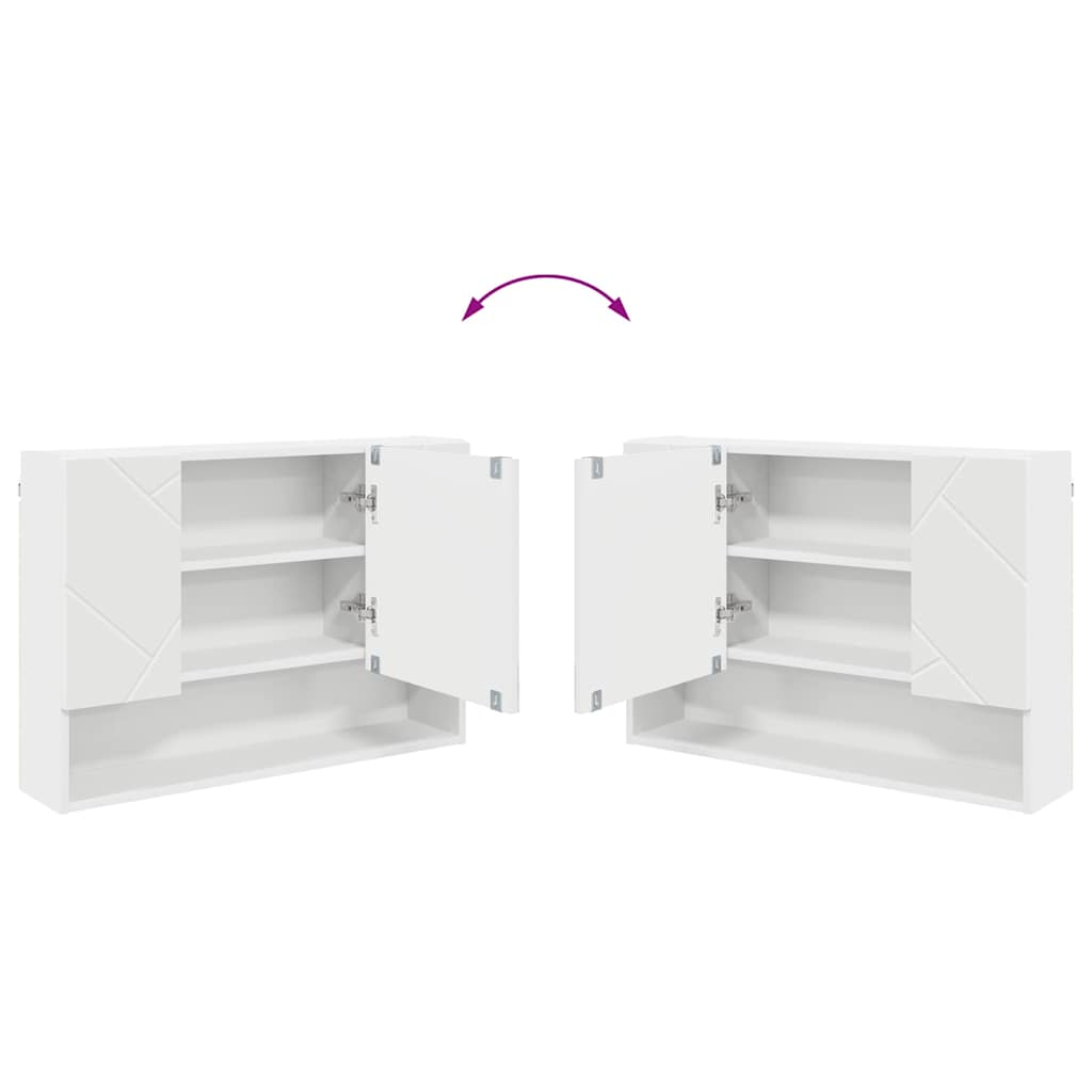 Set de mobilier pentru baie 2 pcs Alb Lemn aranjat și metal