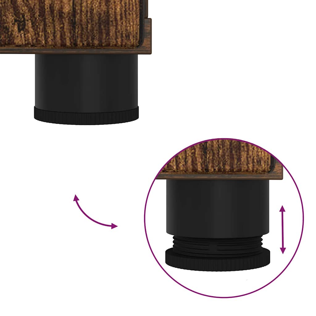 Set de mobilier pentru baie cu sertar 2 pcs Stejar fumuriu