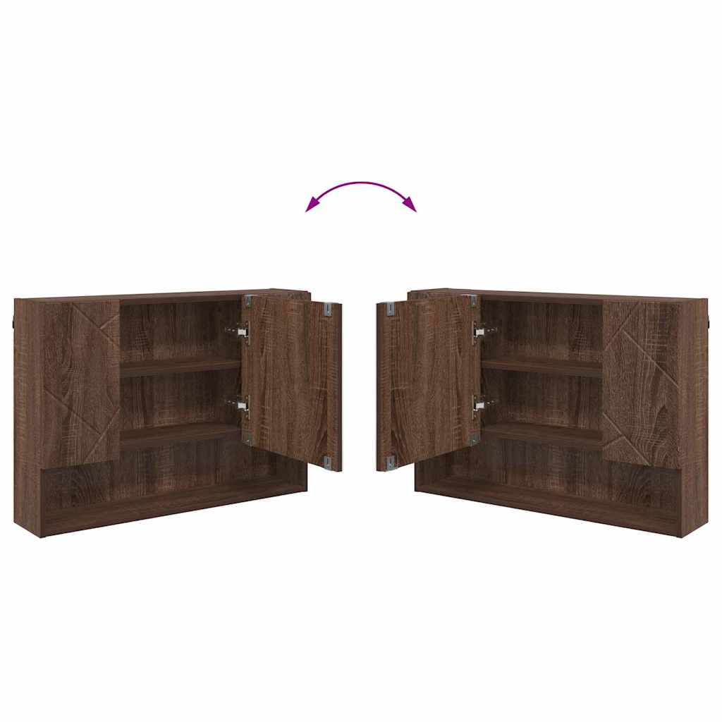 Set de mobilier pentru baie cu sertar 2 pcs Stejar închis