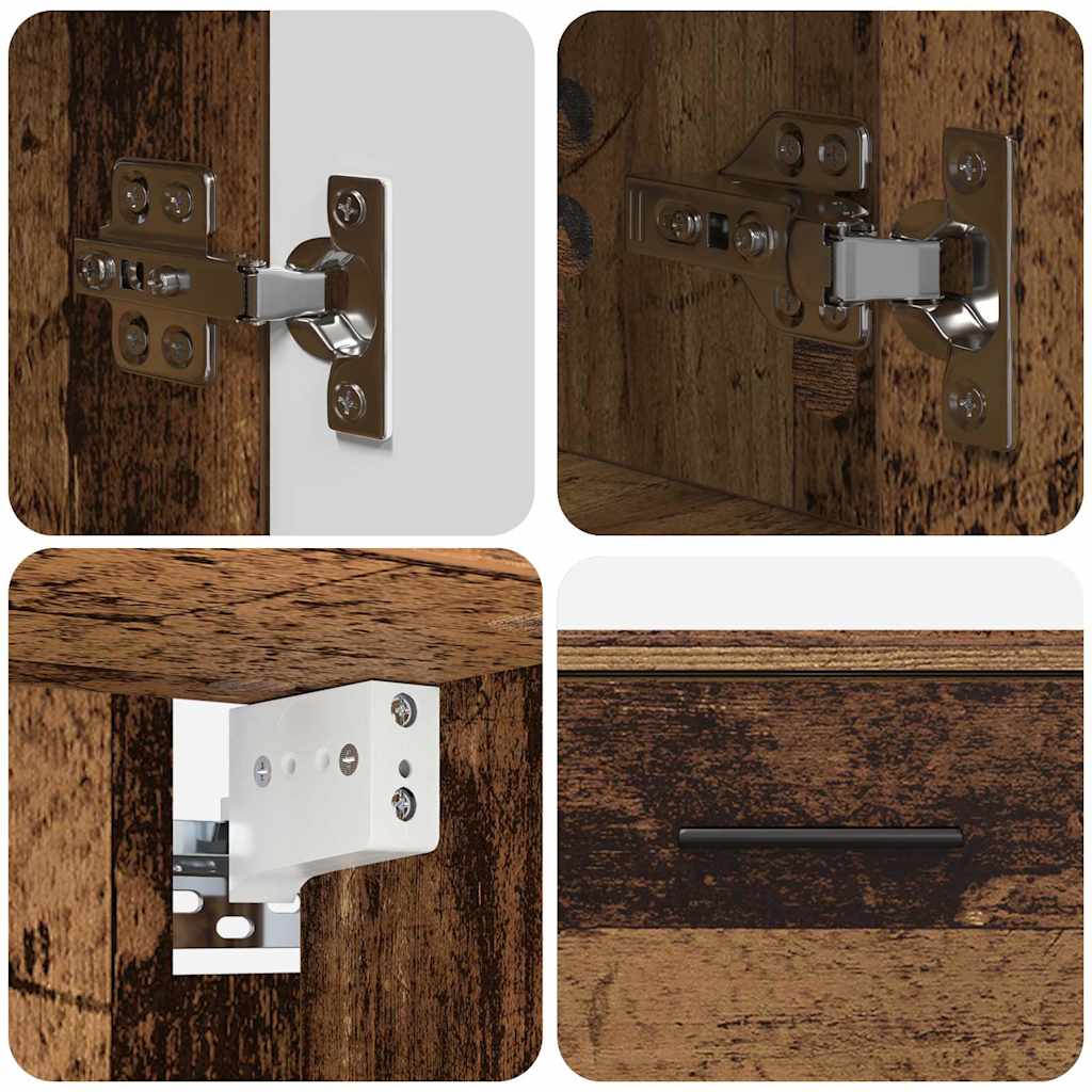 Set de mobilier pentru baie cu sertar cu raft 2 pcs Lemn Vechi