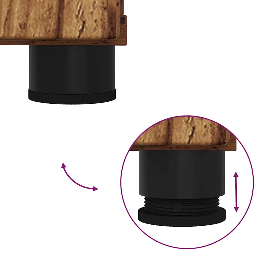 Set de mobilier pentru baie cu sertar cu raft 2 pcs Lemn Vechi