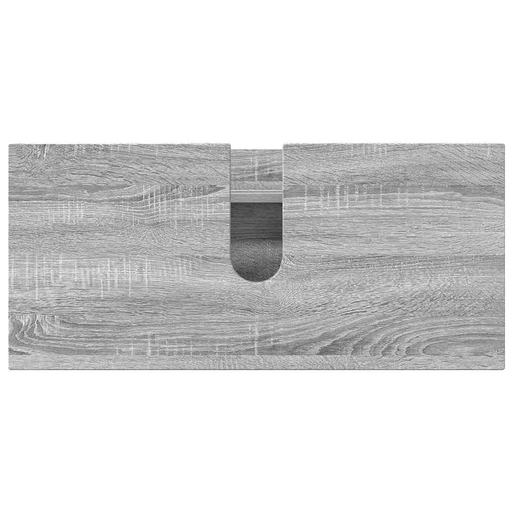 Set de mobilier pentru baie cu sertar cu raft 3 pcs Gri Sonoma