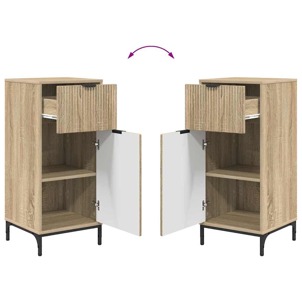 Set de mobilier pentru baie cu sertar 2 pcs Stejar Sonoma