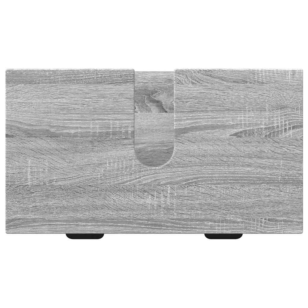 Set de mobilier pentru baie cu sertar cu raft 2 pcs Gri Sonoma