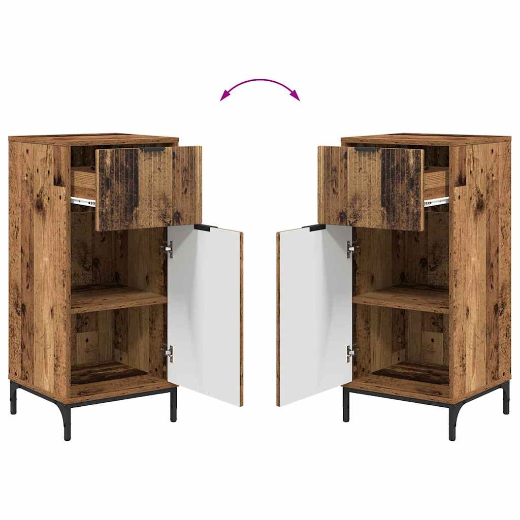 Set de mobilier pentru baie cu sertar cu raft 2 pcs Lemn Vechi