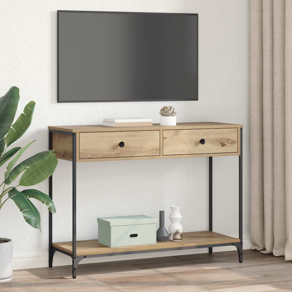 Masă de consolă cu sertar Stejar Artizanal 100 x 34,5 x 75 cm