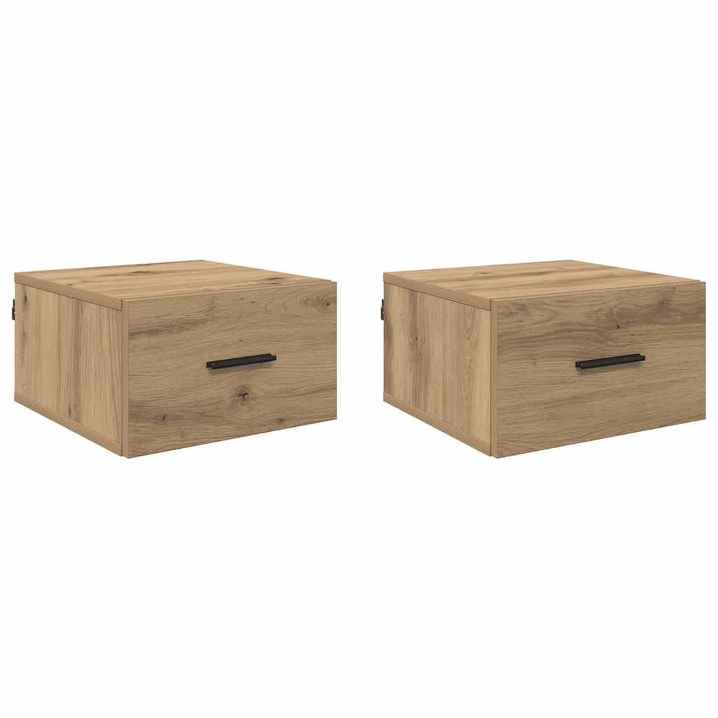 Dulap de noapte 2 pcs stejar artizanal 35 x 35 x 20 cm