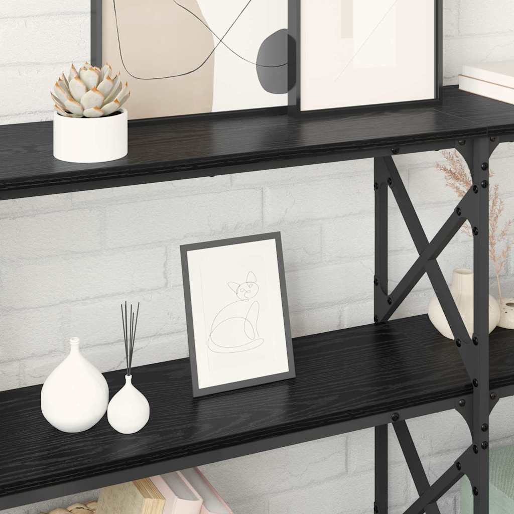 Masă de consolă Stejar Negru 156 x 28 x 80,5 cm Lemn compozit