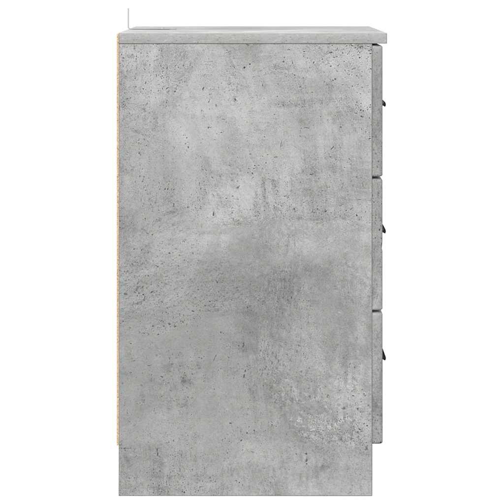 Dulap de noapte Gri beton 38 x 38 x 66 cm Lemn compozit