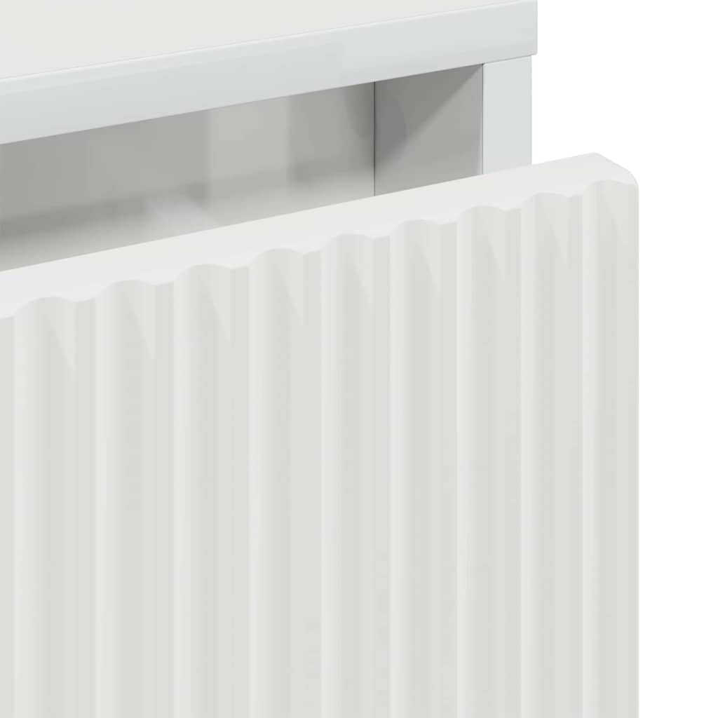 Noptieră Alb foarte lucios 63.5 x 36 x 61 cm Lemn compozit