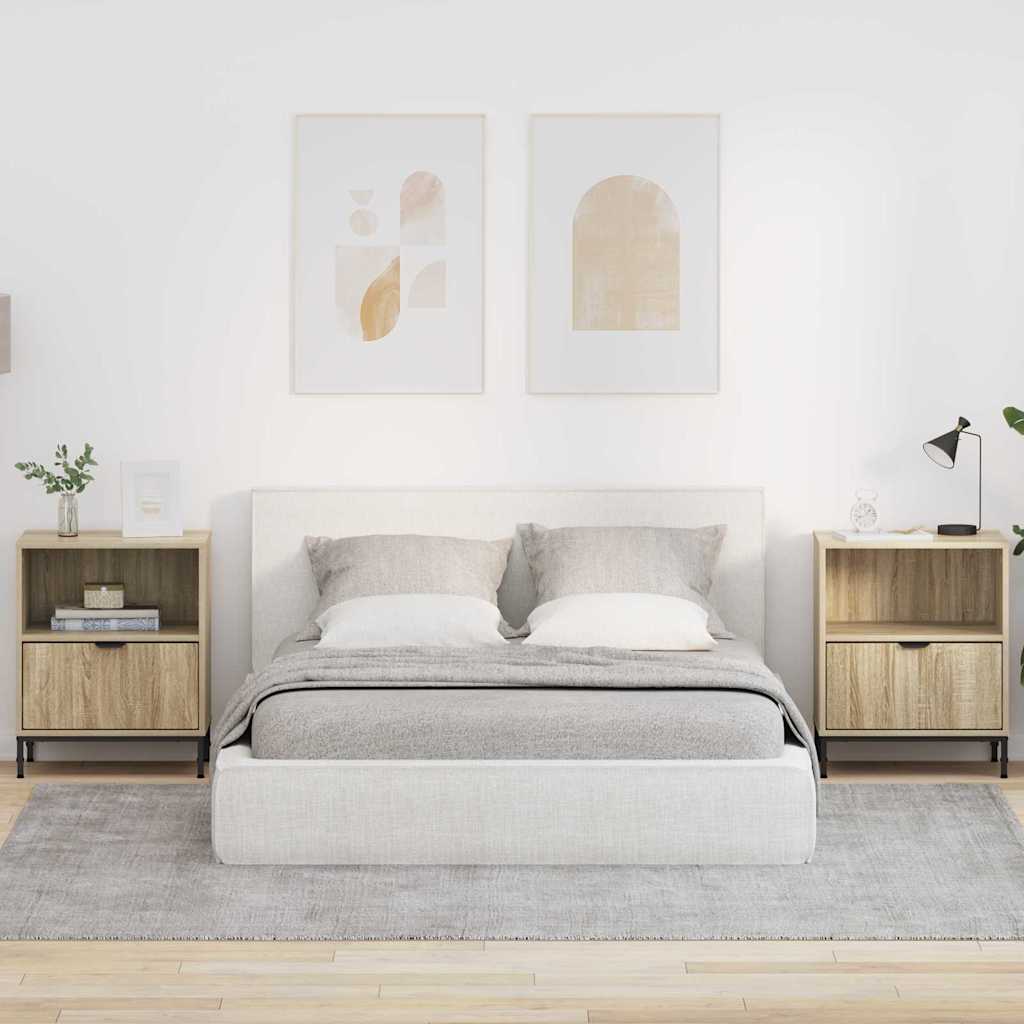 Mese de noptieră cu sertar 2 pcs Stejar sonoma 49 x 36 x 61 cm
