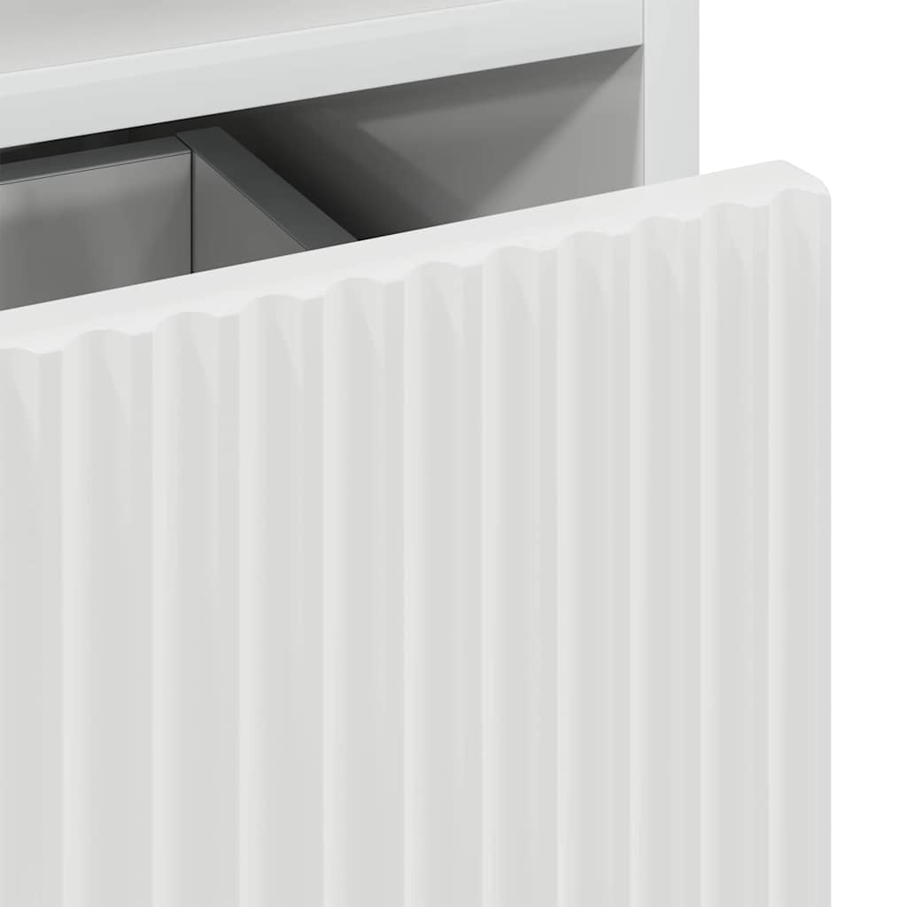 Noptieră Alb foarte lucios 49 x 36 x 61 cm Lemn compozit