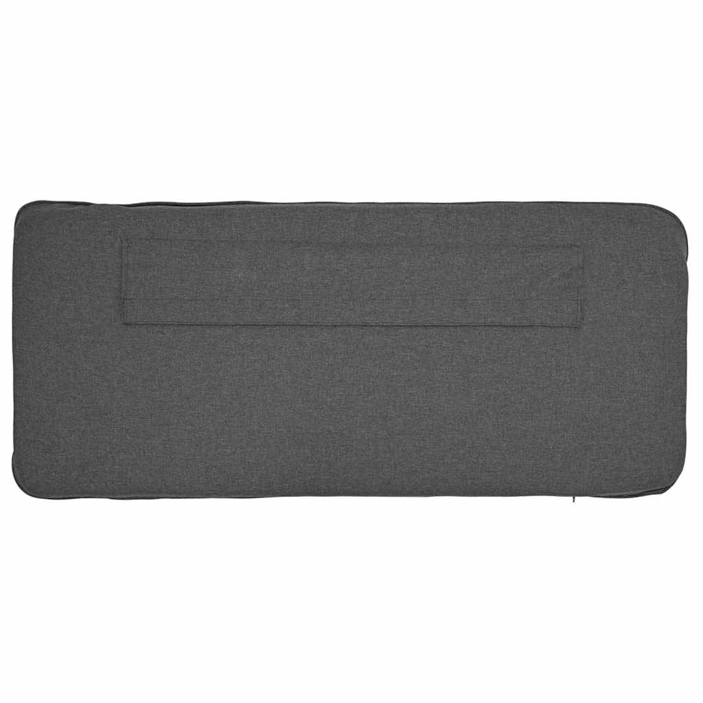 Tăblie tapițată Maro și gri închis 135 cm Lemn de pin masiv